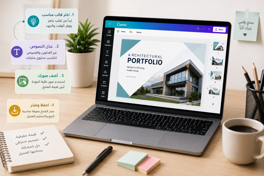 التصميم والربح من قوالب كانفا 