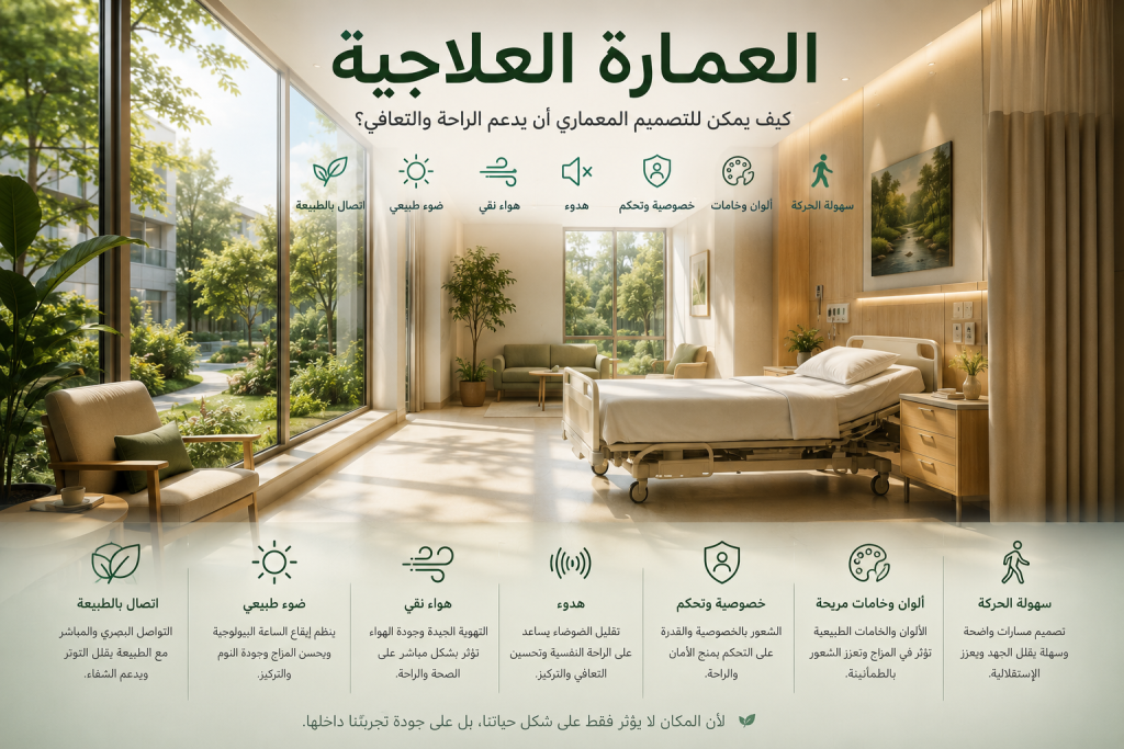 كيف يمكن للتصميم العماري ان يدعم الراحه والتعافي 