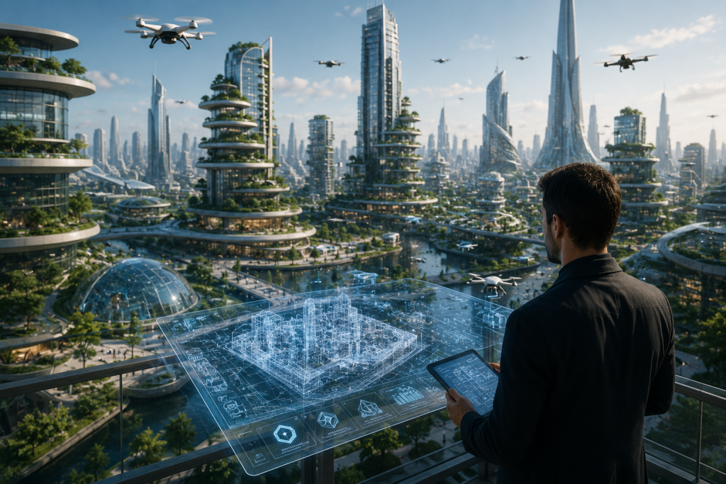 الذكاء الاصطناعي في الهندسة المعمارية – مدينة مستقبلية تجمع بين الابتكار والتصميم الذكي