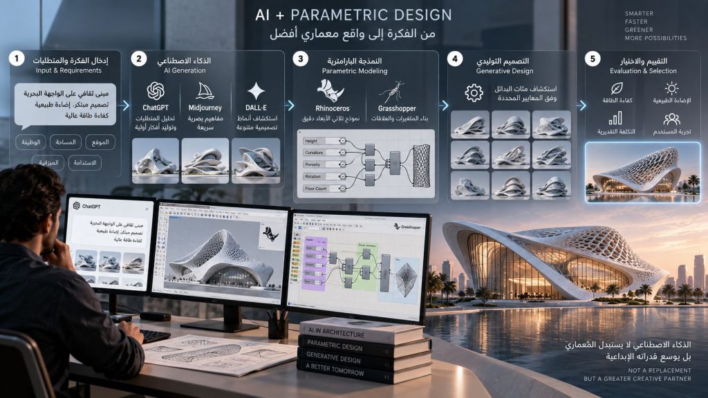الذكاء الاصطناعي والتصميم البارامتري في العمارة