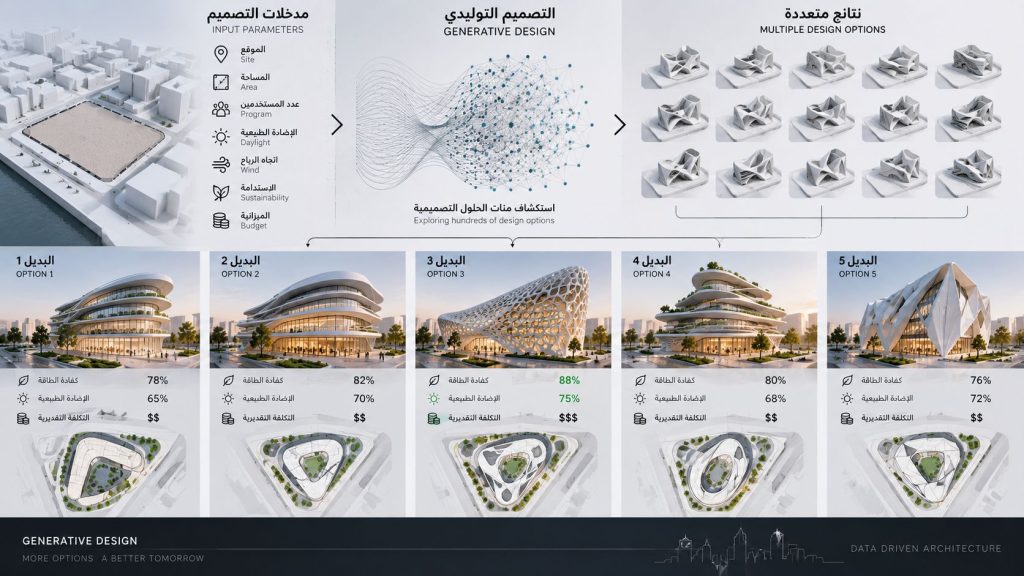 بدائل متعددة ناتجة عن التصميم التوليدي في العمارة